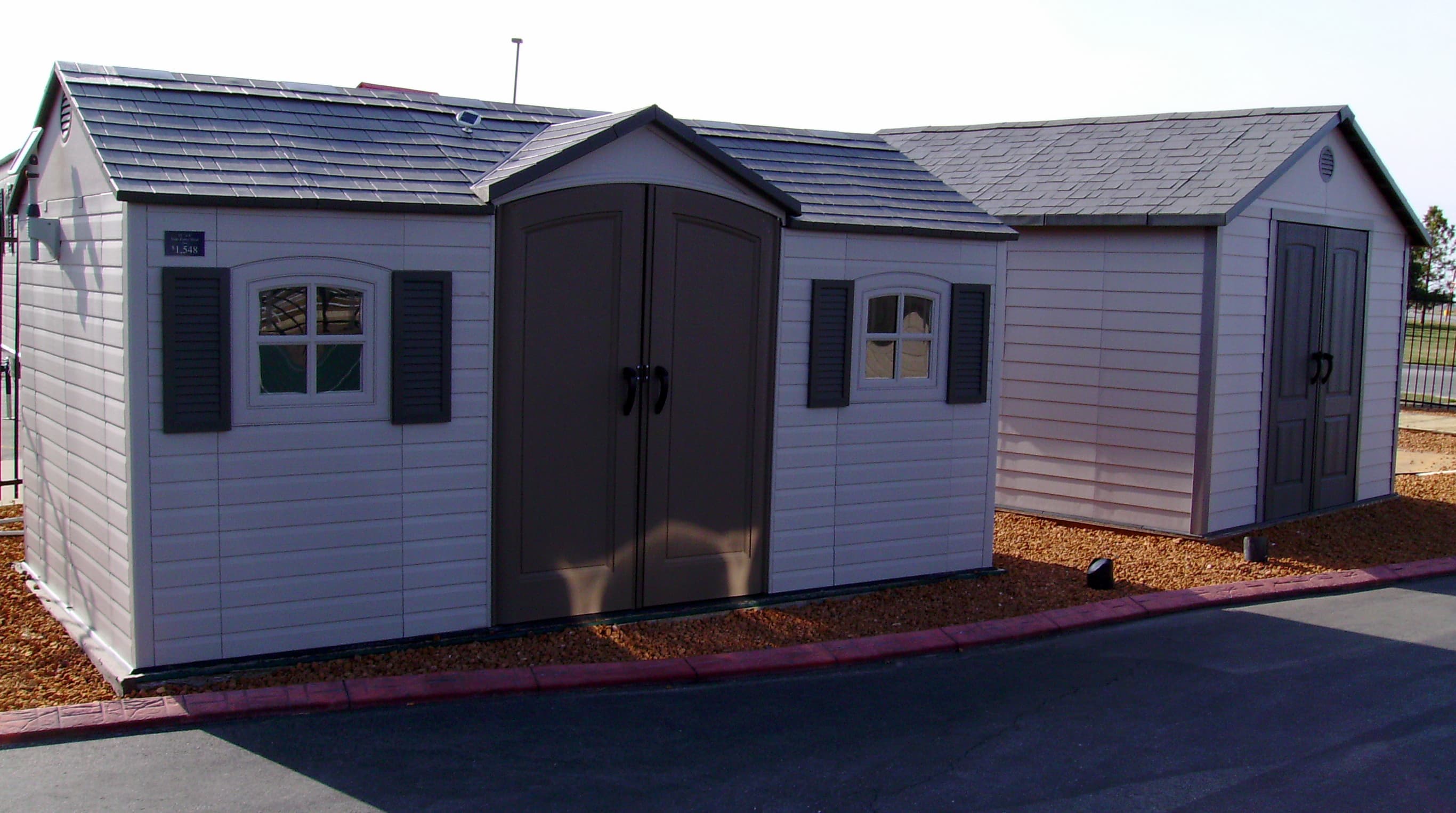 Lifetime double-wide outdoor storage shed